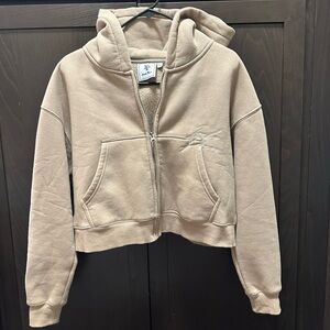 Women’s Inaka Power Crop Tan Zip-Up Hoodie